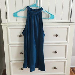 Blue Silk Banana Republic Halter Top